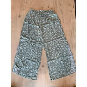 Salty Lemon Green Floral Wide Leg Flowey Lounge Pants